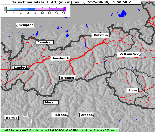 Neuschnee, 6. 6. 2025