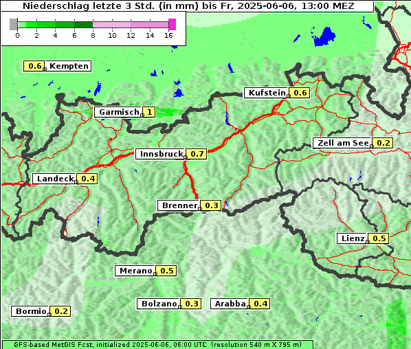 Niederschlag, 6. 6. 2025