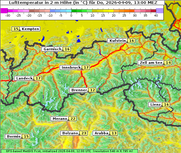 Temperatur, 9. 4. 2026