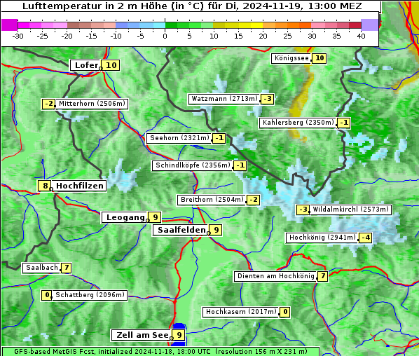 Temperatur, 19. 11. 2024