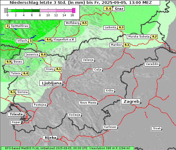Niederschlag, 5. 9. 2025
