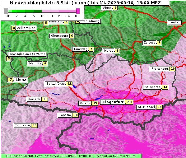 Niederschlag, 10. 9. 2025