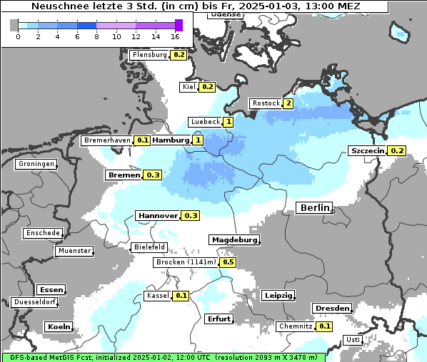 Neuschnee, 3. 1. 2025