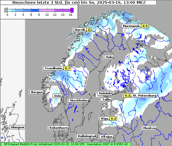 Neuschnee, 16. 3. 2025