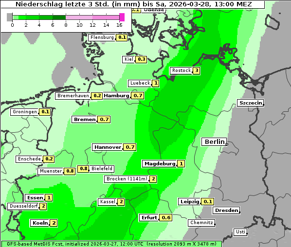 Niederschlag, 28. 3. 2026