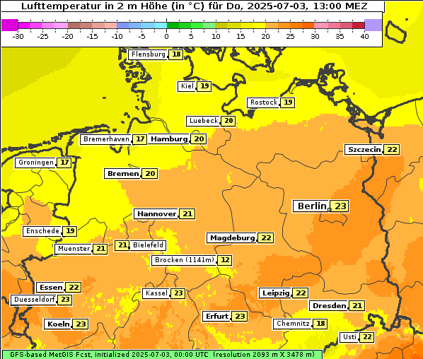 Temperatur, 3. 7. 2025