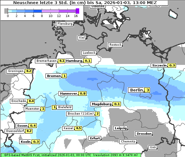 Neuschnee, 3. 1. 2026