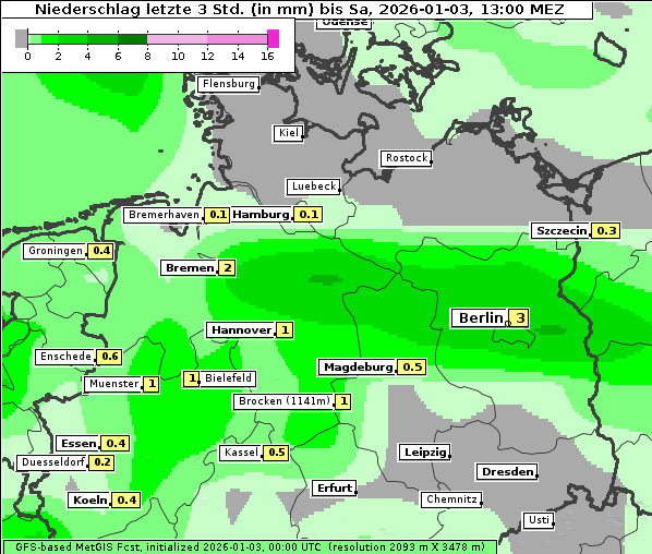 Niederschlag, 3. 1. 2026