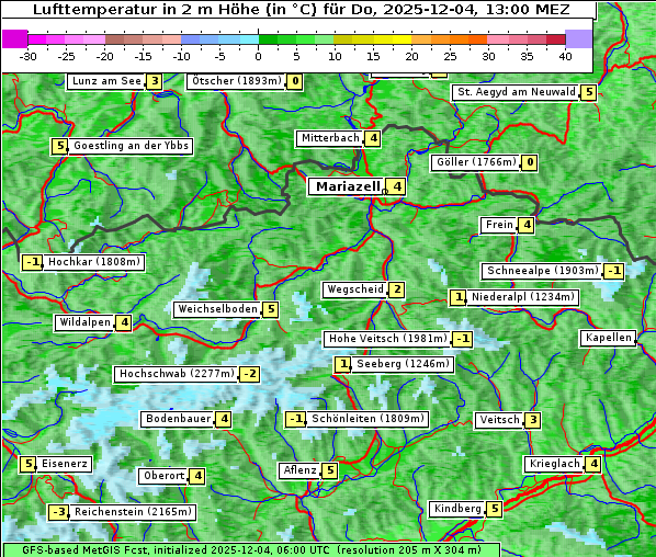 Temperatur, 4. 12. 2025