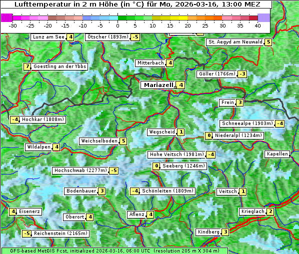 Temperatur, 16. 3. 2026