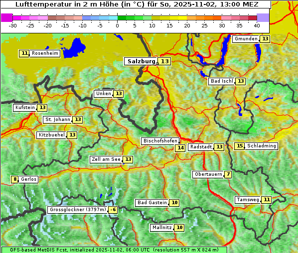 Temperatur, 2. 11. 2025