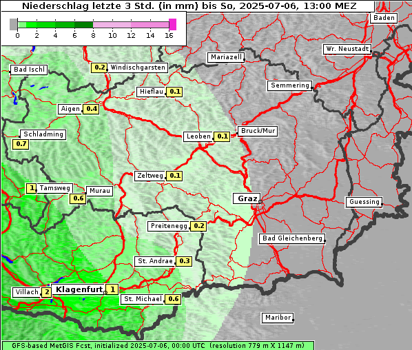 Niederschlag, 6. 7. 2025