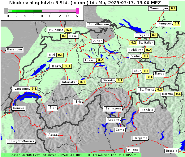 Niederschlag, 17. 3. 2025