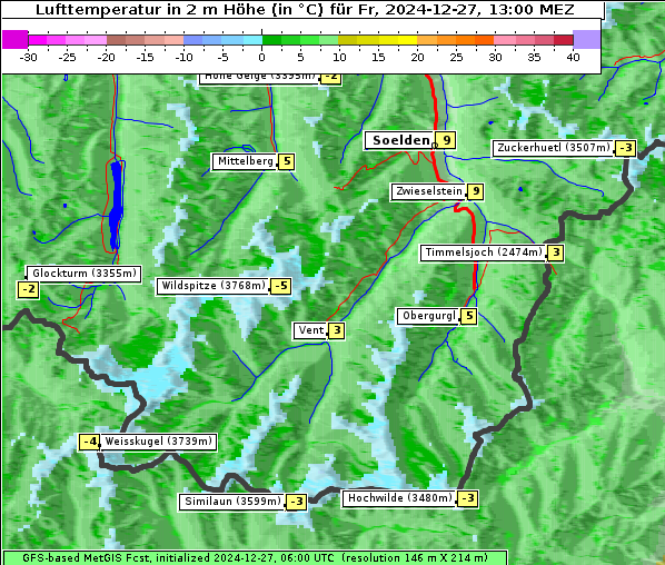 Temperatur, 27. 12. 2024