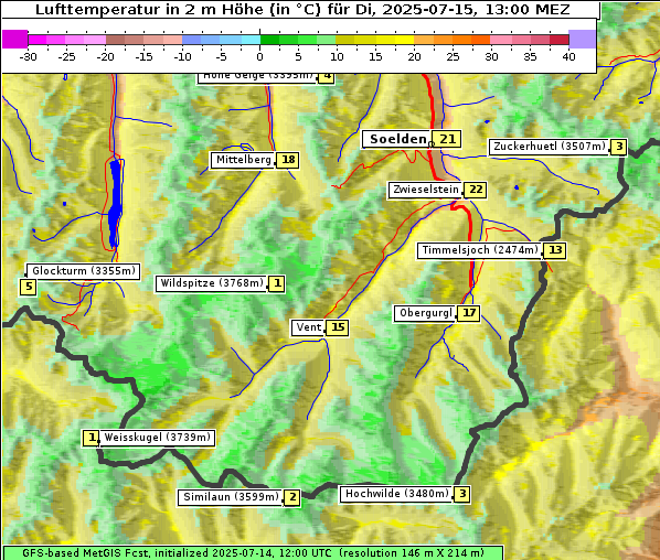 Temperatur, 15. 7. 2025