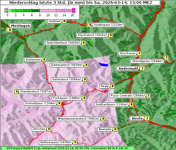 Niederschlag, 14. 3. 2026