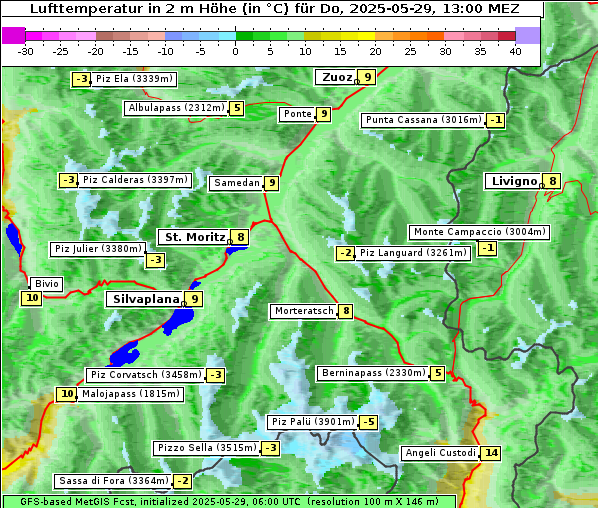 Temperatur, 29. 5. 2025