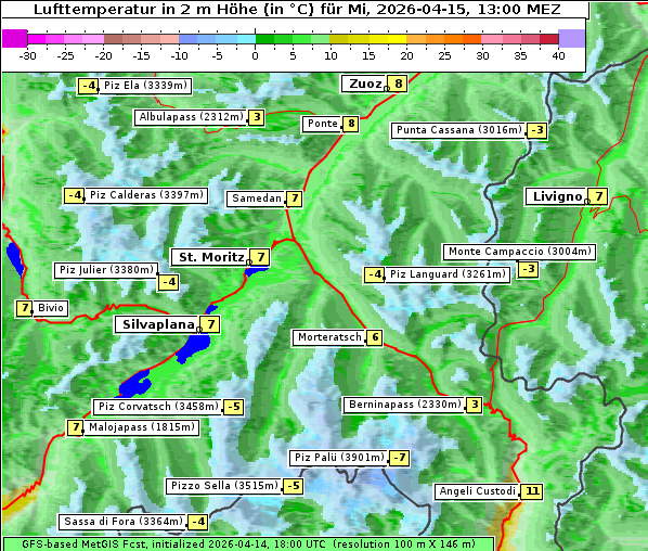 Temperatur, 15. 4. 2026