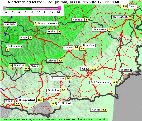 Niederschlag, 17. 2. 2026