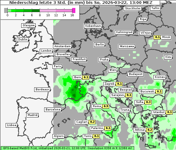 Niederschlag, 22. 3. 2026