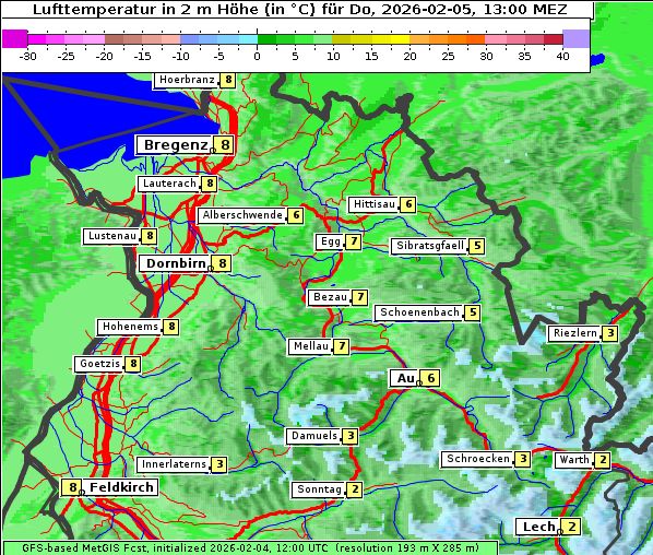Temperatur, 5. 2. 2026