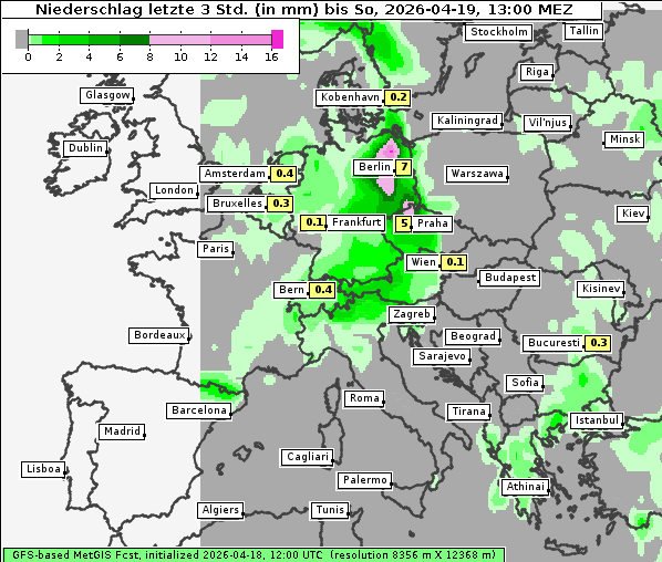 Niederschlag, 19. 4. 2026