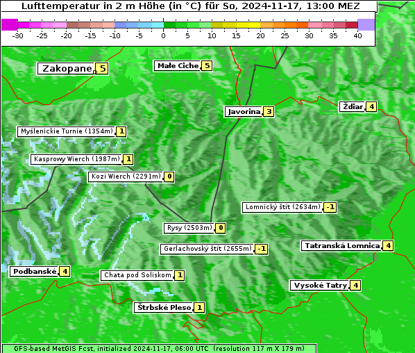 Temperatur, 17. 11. 2024