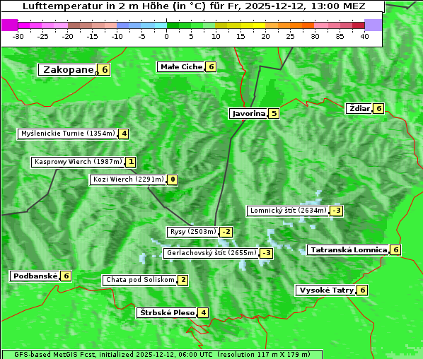 Temperatur, 12. 12. 2025