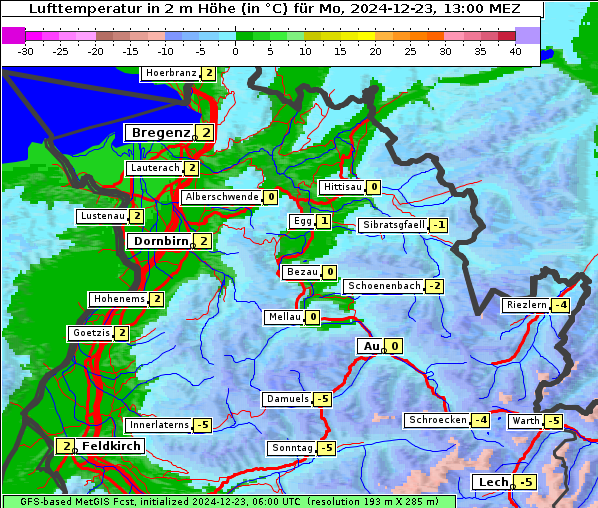 Temperatur, 23. 12. 2024