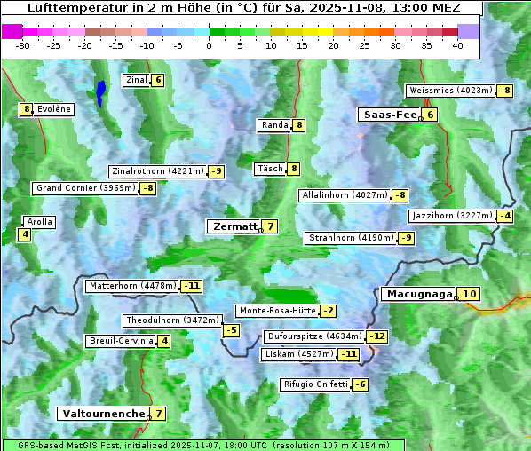 Temperatur, 8. 11. 2025