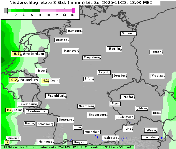 Niederschlag, 23. 11. 2025