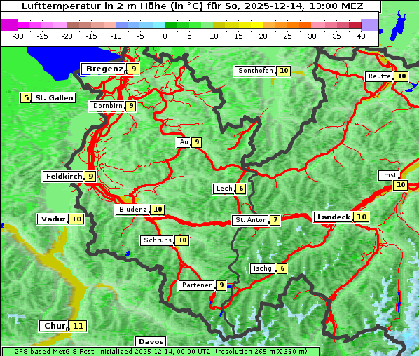Temperatur, 14. 12. 2025