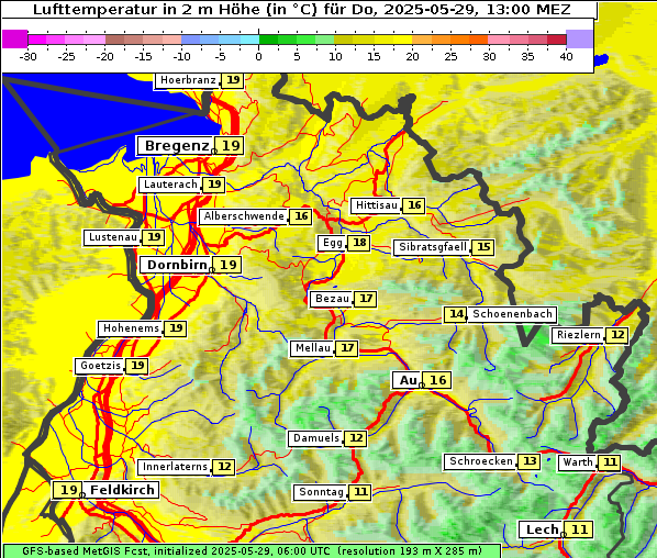 Temperatur, 29. 5. 2025