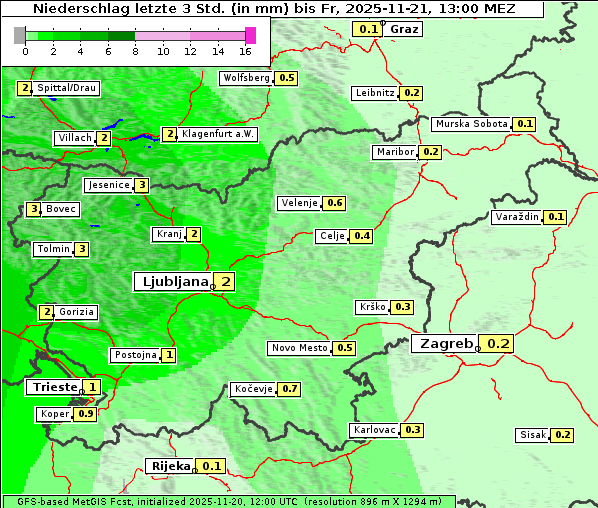 Niederschlag, 21. 11. 2025