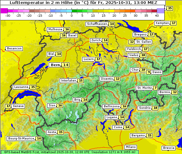 Temperatur, 31. 10. 2025