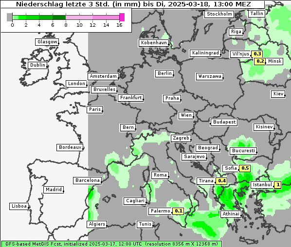 Niederschlag, 18. 3. 2025