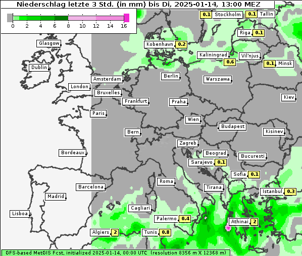 Niederschlag, 14. 1. 2025