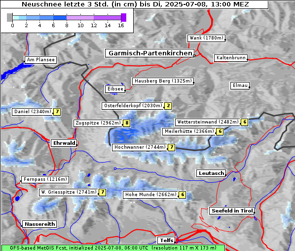 Neuschnee, 8. 7. 2025