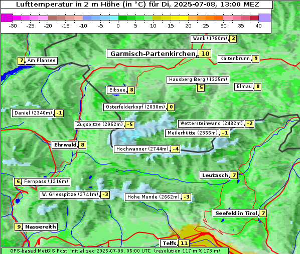 Temperatur, 8. 7. 2025