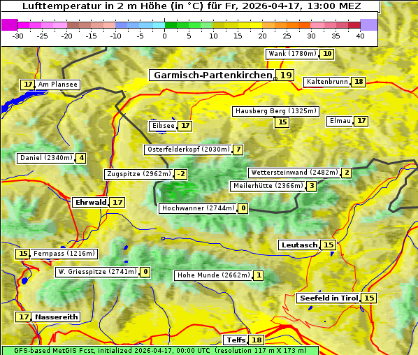 Temperatur, 17. 4. 2026