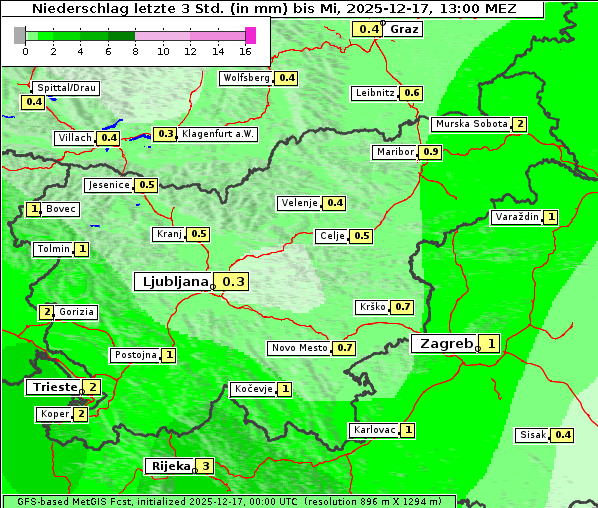 Niederschlag, 17. 12. 2025