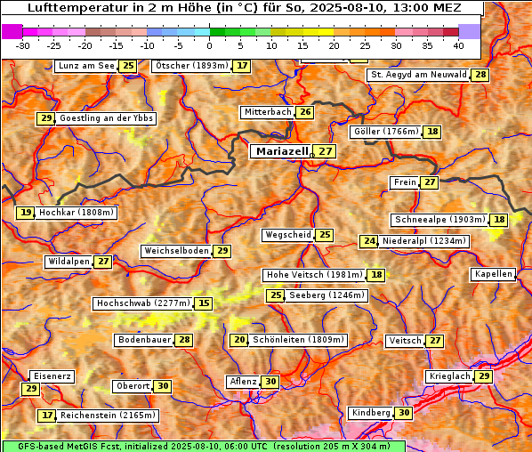 Temperatur, 10. 8. 2025