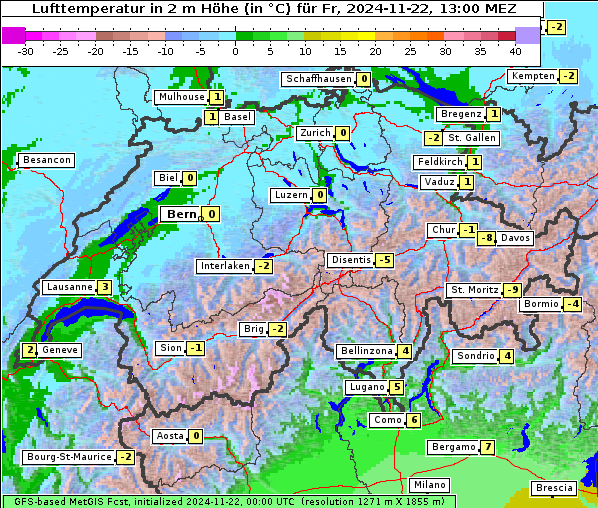 Temperatur, 22. 11. 2024