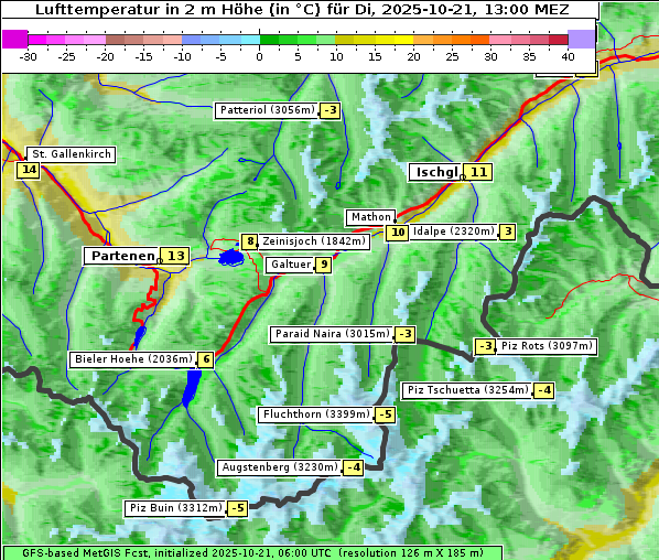 Temperatur, 21. 10. 2025