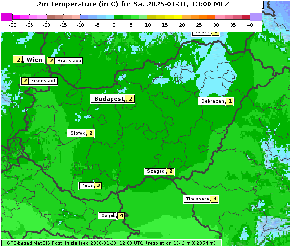 Temperatur, 31. 1. 2026