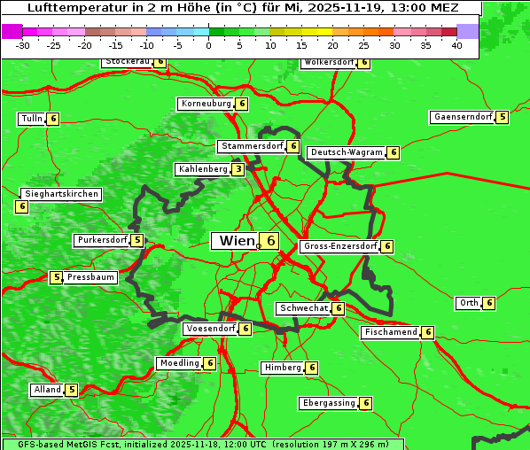Temperatur, 19. 11. 2025