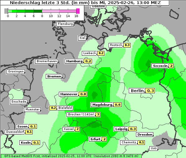 Niederschlag, 26. 2. 2025
