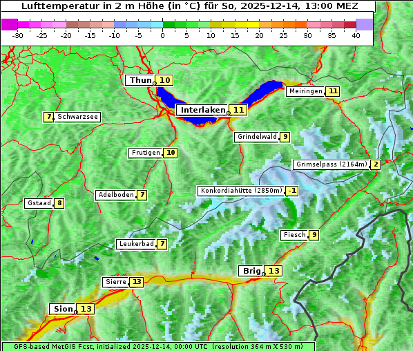 Temperatur, 14. 12. 2025