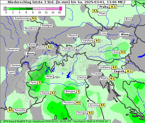 Niederschlag, 1. 3. 2025