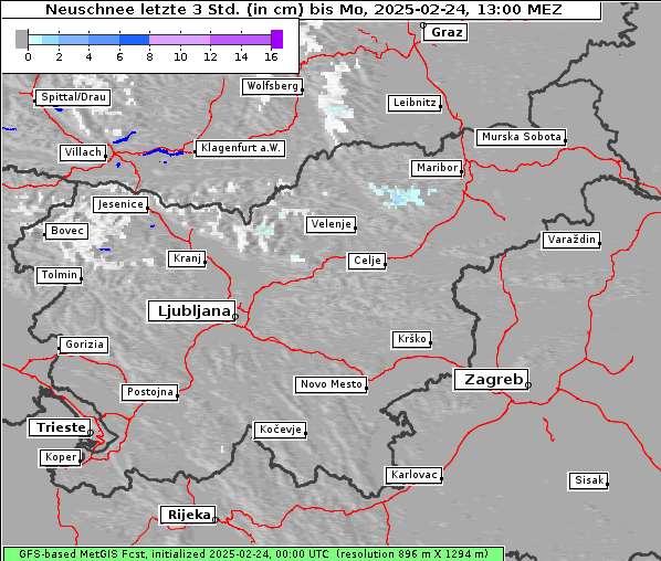 Neuschnee, 24. 2. 2025